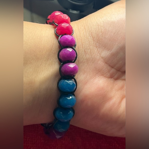 Fossil Multicolor Beaded Bracelet with Flowers clasp - Picture 7 of 9